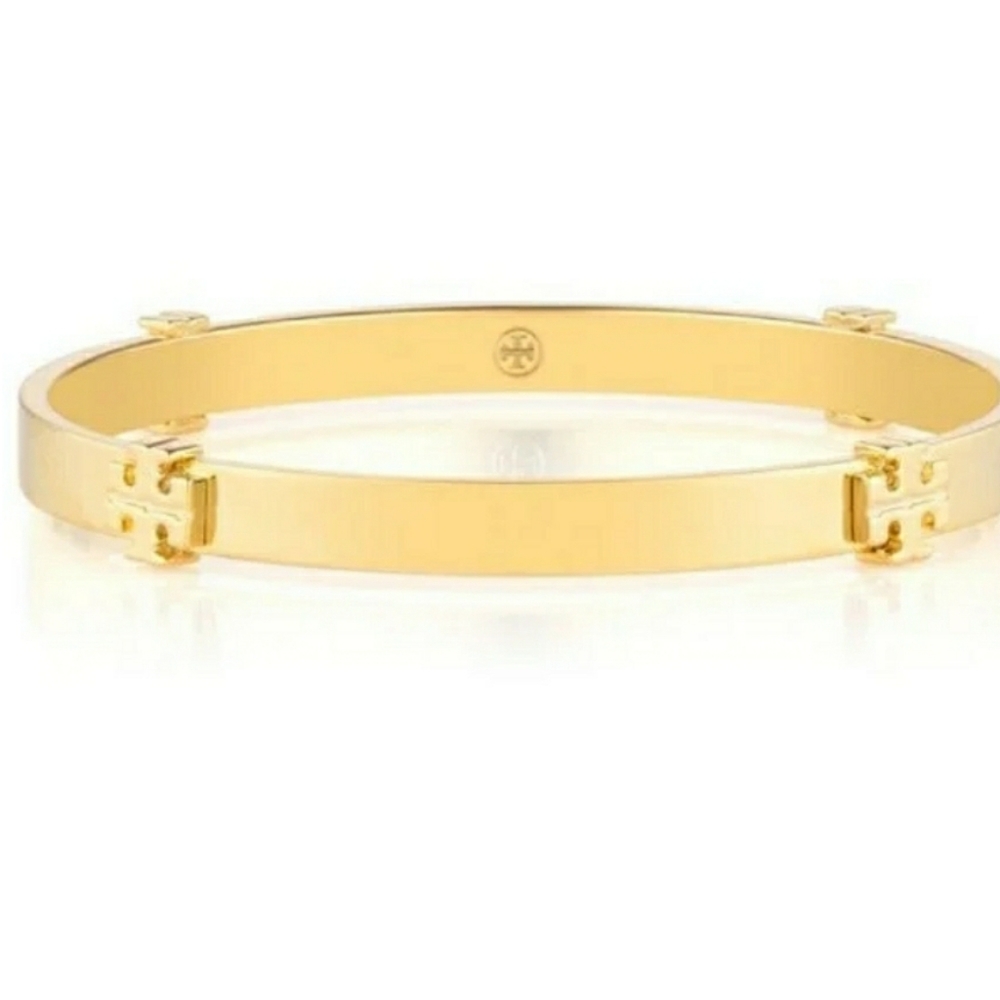 TORY BURCH LOGO BANGLE TONE GOLD